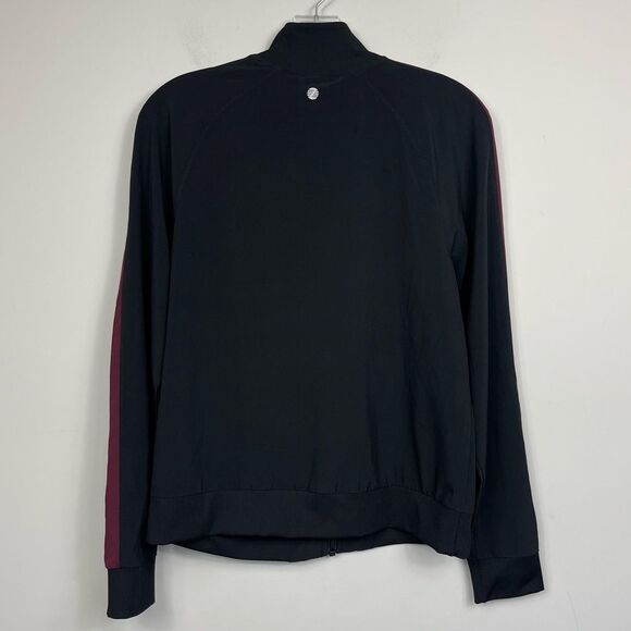 Z by Zella Womens Track Bomber Lightweight Full Zip Jacket Black Burgundy XS - Picture 12 of 16